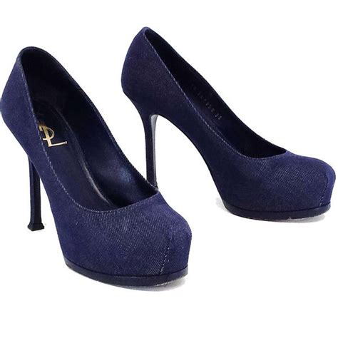 ysl platfom shoes|ysl denim heels.